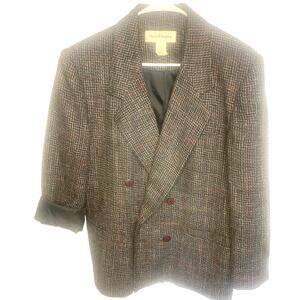 Vintage Norton McNaughton Blazer 16 Gray Wool Double Breasted  Dark Academia